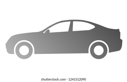 Car symbol icon - medium gray gradient, 2d, isolated - vector illustration
