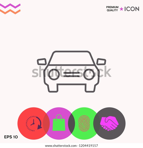 Car symbol line\
icon