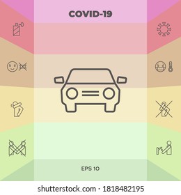 Car symbol line icon. Graphic elements for your design