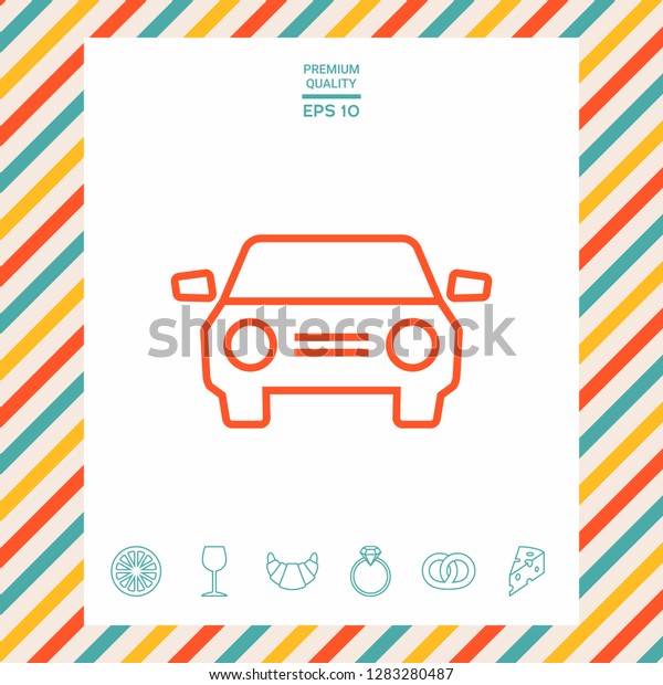 Car\
symbol line icon. Graphic elements for your\
design