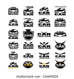 Car Symbols Isolated On White Background - Vector Illustration, Graphic Design Editable For Your Design. Car Logo