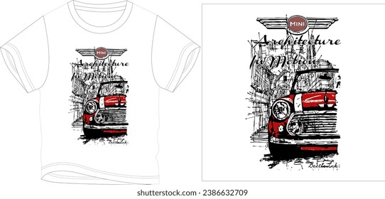 
car t shirt graphic design vector illustration \

