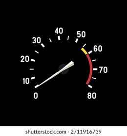 Ilustración vectorial del dial del tacómetro del coche