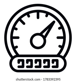 Car tachometer icon. Outline car tachometer vector icon for web design isolated on white background