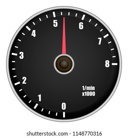 Car tachometer mockup. Realistic illustration of car tachometer vector mockup for web design isolated on white background