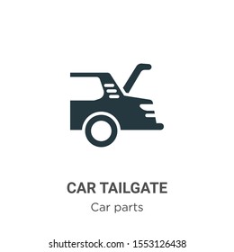 Car tailgate vector icon on white background. Flat vector car tailgate icon symbol sign from modern car parts collection for mobile concept and web apps design.