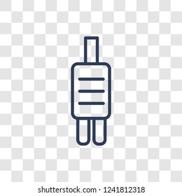 car tailpipe icon. Trendy linear car tailpipe logo concept on transparent background from car parts collection