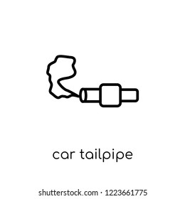 car tailpipe icon. Trendy modern flat linear vector car tailpipe icon on white background from thin line Car parts collection, outline vector illustration