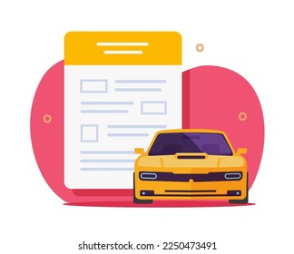 Car tax form claim application filing vector icon auto insurance loan policy statement document flat illustration  vehicle automobile registration paper agreement  loan credit submission service 