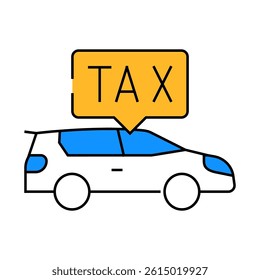 car tax line icon vector. car tax sign. isolated symbol illustration
