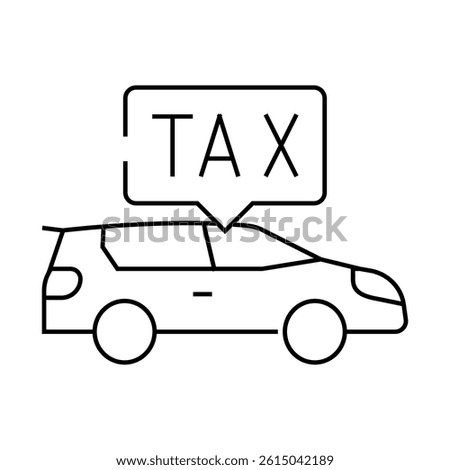 car tax line icon vector. car tax sign. isolated contour symbol black illustration