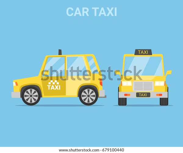 Car taxi cartoon\
vector flat illustration