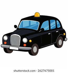 Car taxi England. Taxi London service public and city .Suitable for children's books, sticker,t shirt design, mascot, logo. Isolated vector illustration on white backgroud