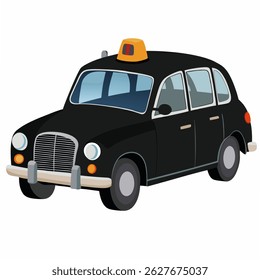Car taxi England. Taxi London service public and city .Suitable for children's books, sticker,t shirt design, mascot, logo. Isolated vector illustration on white backgroud