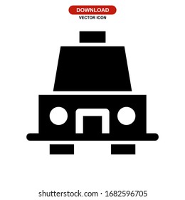 car taxi icon or logo isolated sign symbol vector illustration - high quality black style vector icons
