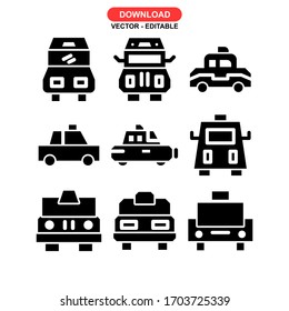 car taxi icon or logo isolated sign symbol vector illustration - Collection of high quality black style vector icons
