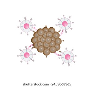 Terapia con células T CAR. Células T receptoras de antígeno quimérico, células T CAR, para uso en inmunoterapia. La ingeniería genética. Quimioterapia, Ilustración vectorial.