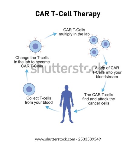 CAR T-cell Therapy Scientific Design. Vector Illustration.