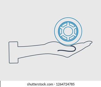 Car tear Service line Icon on gray background