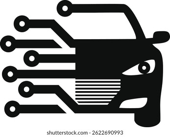 Logo da Car Tech. Diagnóstico do carro. Modelo vetorial de design do logotipo do Sistema de Carros AI