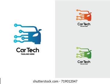 Car Tech Logo Template Design Vector, Emblem, Design Concept, Creative Symbol, Icon