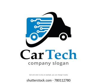 Car Tech Logo Template Design Vector, Emblem, Design Concept, Creative Symbol, Icon
