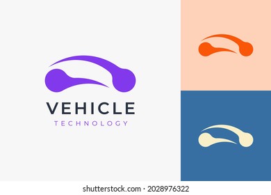 Car Technology Or Automotive Logo In Simple And Futuristic Shape