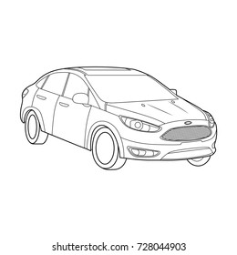 Car, Technology concept, Car details, Line art, Vector illustration