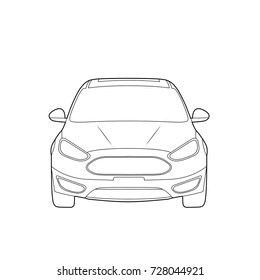 Car, Technology concept, Car details, Line art, Vector illustration