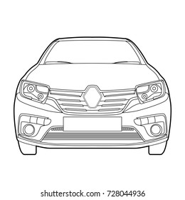 Car, Technology concept, Car details, Line art, Vector illustration