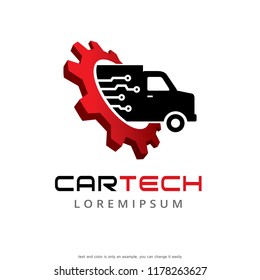 Car Technology Logo Template Design Vector, Emblem, Concept Design, Creative Symbol, Icon
