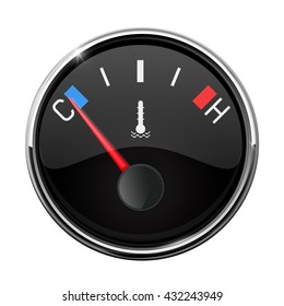 Car temperature gauge. Thermometer. Vector illustration isolated on white background