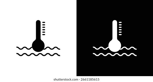Icono de la temperatura del coche de un Vector de estilo plano