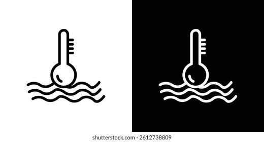 Car temperature icon set. Black illustration isolated for graphic and web design