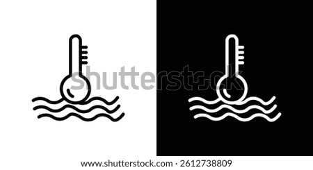 Car temperature icon set. Black illustration isolated for graphic and web design