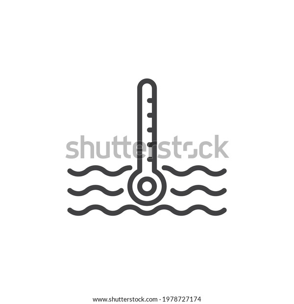 Car\
temperature warning line icon. linear style sign for mobile concept\
and web design. Water temperature indicator outline vector icon.\
Symbol, logo illustration. Vector\
graphics