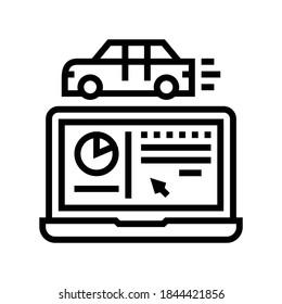 car test computer program line icon vector. car test computer program sign. isolated contour symbol black illustration