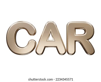 Car text effect transparent vector 3d render