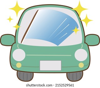 Ein Auto, das mit einem neuen Wischer Wasser abwischen kann
