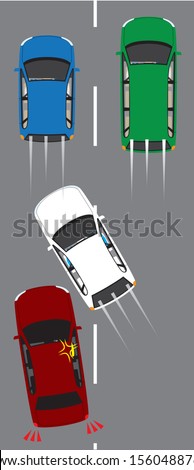 A car that is forcibly interrupted. Vector material