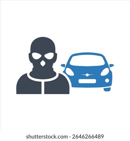Ícone de roubo de carro. Ícone do carjacker