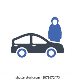 Car Theft Icon, vector graphics