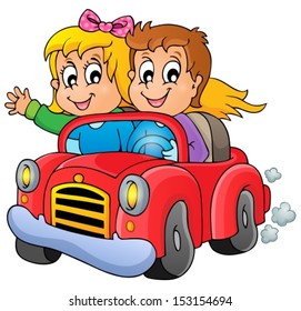 Imagen del tema del coche 1 - ilustración del vector eps10.