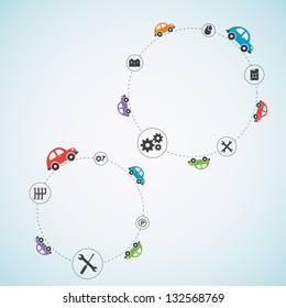 Car theme vector background.