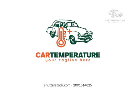 Car thermometer logo design. vector