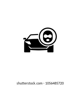 Car Thief. Flat Vector Icon. Simple black symbol on white background