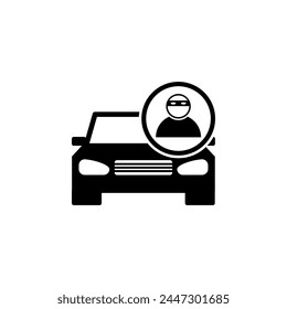 Icono de Vector plano de ladrón de coches. Símbolo sólido simple aislado sobre fondo blanco