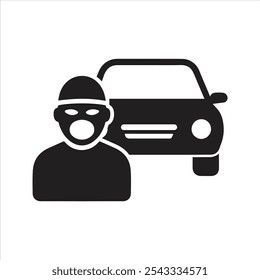 Car thief icon. Bandit. Crime icon