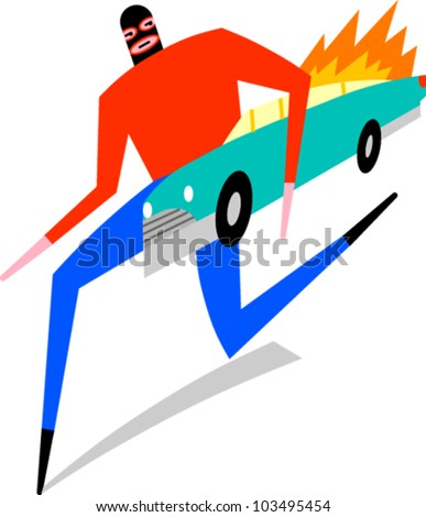Car thief steals a hot car