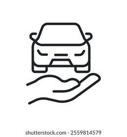 Car thin line icons. Perfect pixel on transparent background